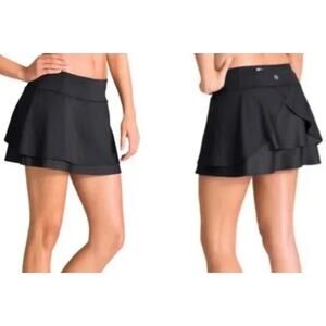 Athleta Black Tiered Swagger Skort Sz M Woman's Tennis Skirt